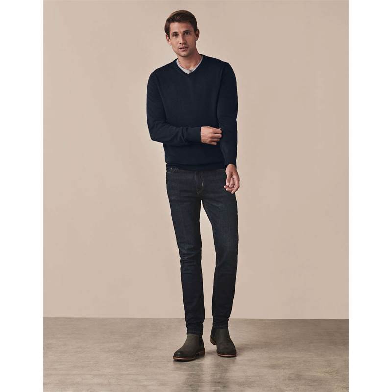 Crew Clothing Mens Merino V Neck Jumper-4